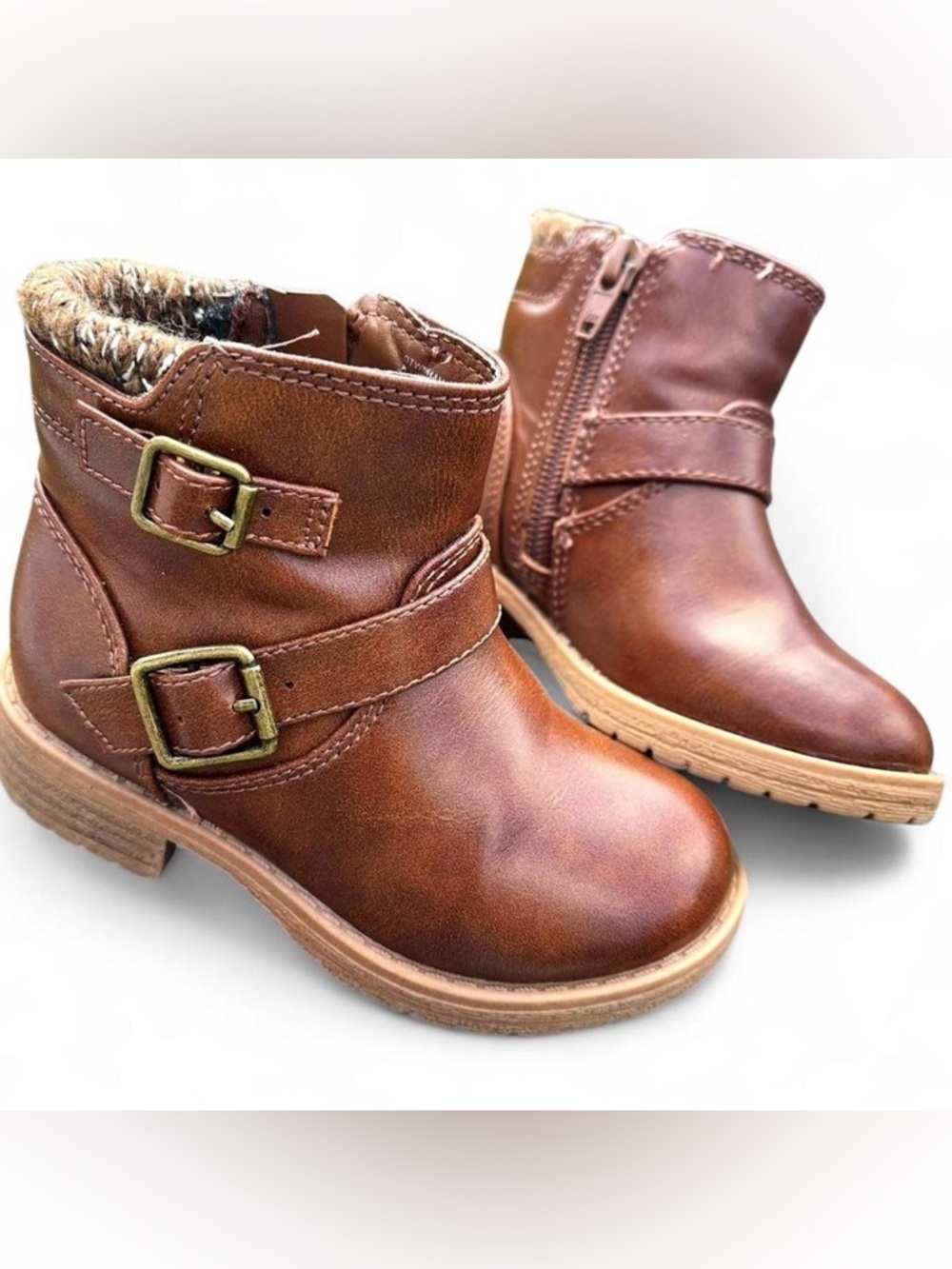 Toddler Girls Brown Leather Boots - 7C